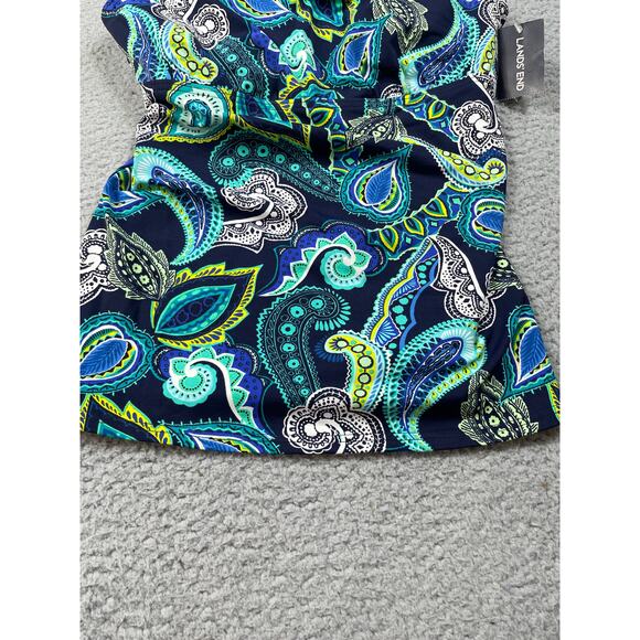 Lands End Womens Size 2 Green Blue Paisley Tankini Swim Top NWT - Picture 7 of 8